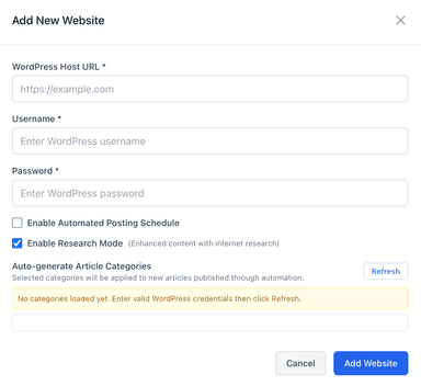 在 AutoPoster App 中新增網站設定